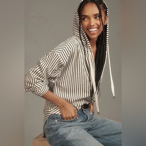 Pilcro Tops - Pilcro Wharfside Striped Hoodie Sweater